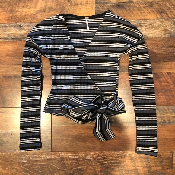 FREE PEOPLE Always With Me Striped Wrap Top - Picture 5 of 8